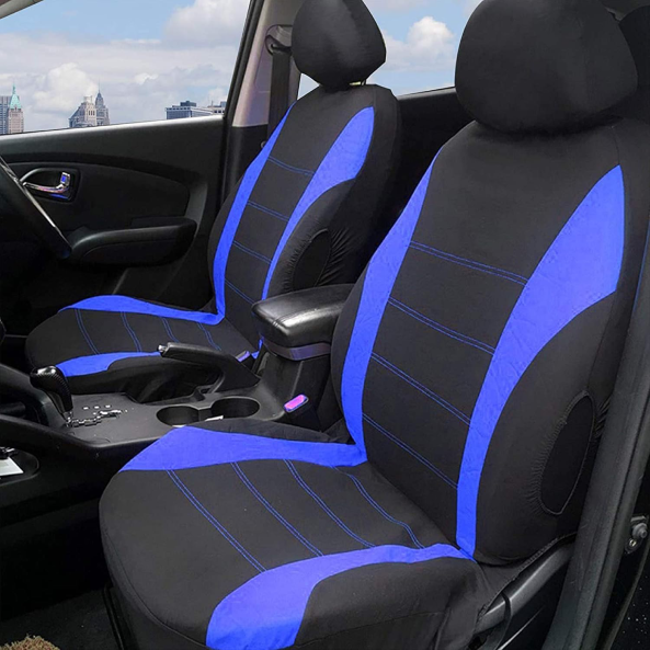 Housses de siège universelles 9 pièces – Protection complète pour voiture 5 places, tissu respirant, installation facile (Noir, Gris, Bleu, Rouge)
